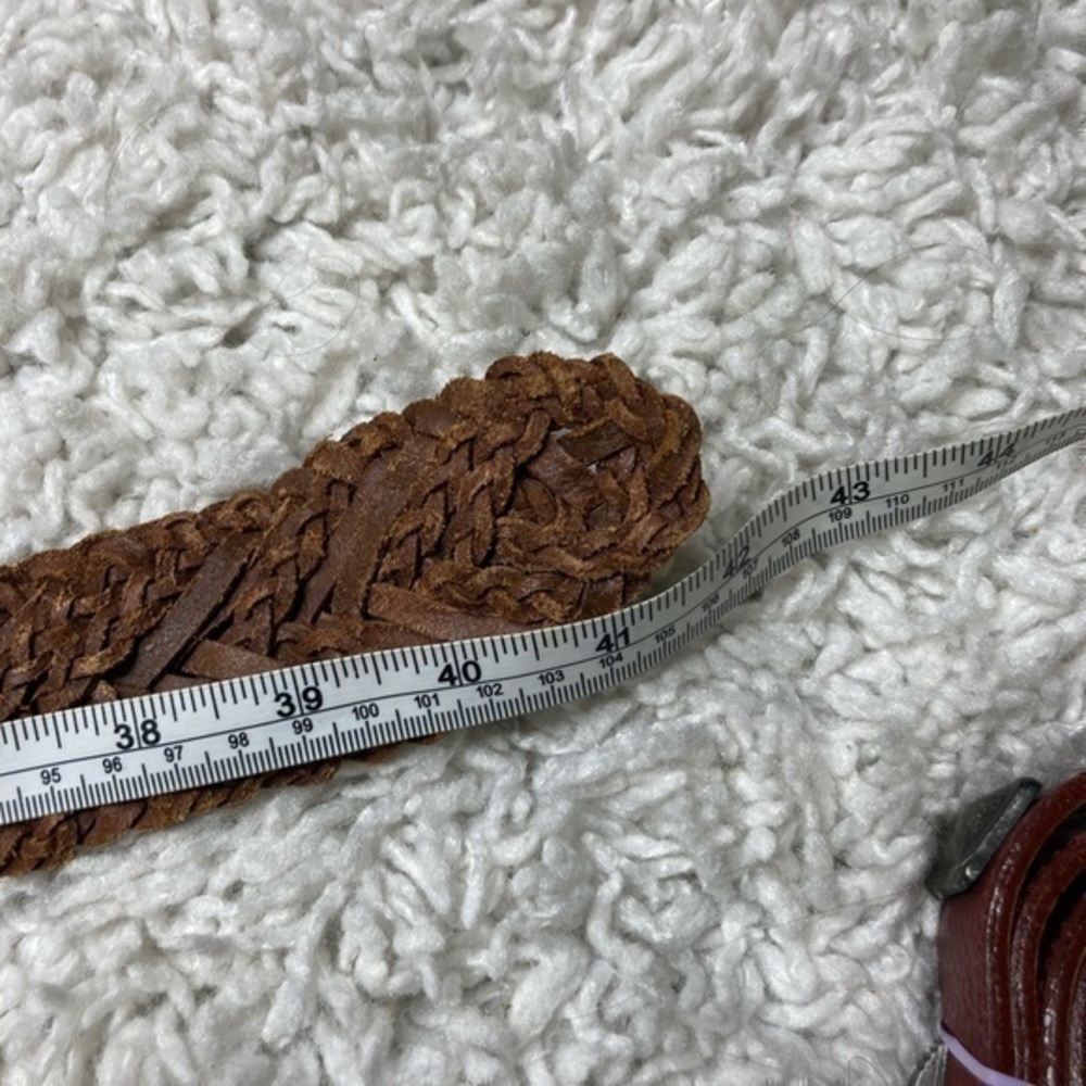 Rough‎ Roses brown leather braided belt - Picture 6 of 7